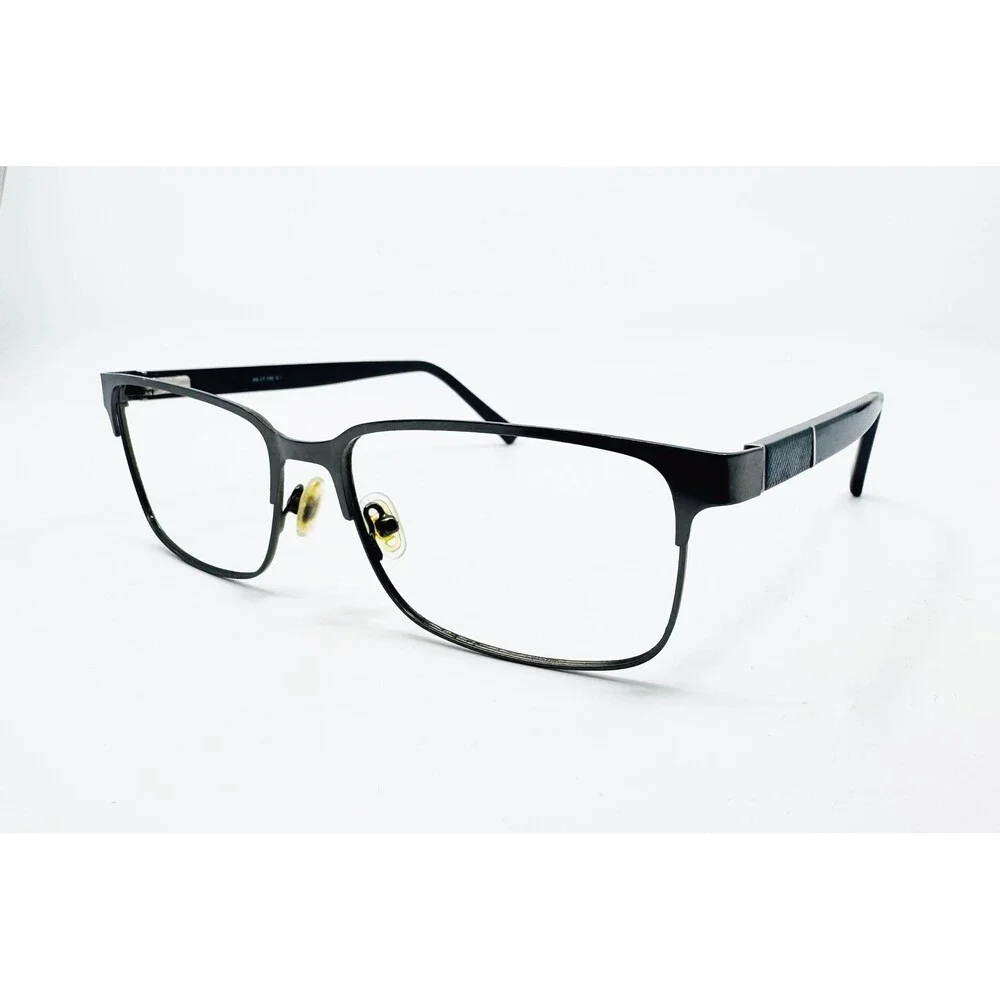 Bulova Eyeglasses Mens Black Rectangular Metal Frames 59-17-150